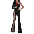 Sexy Women Mesh Horn Jumpsuit